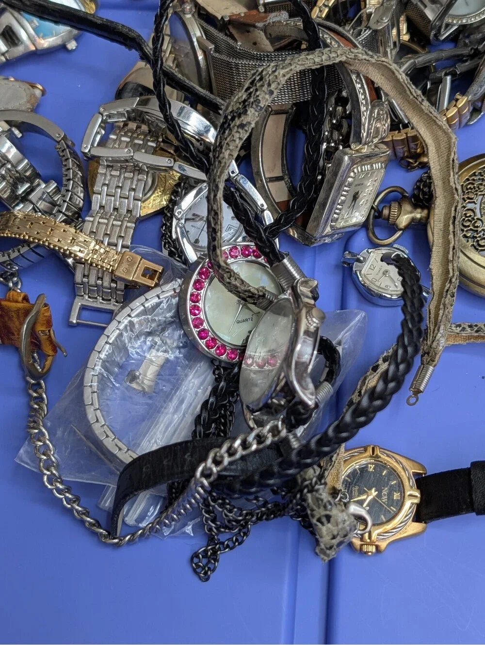 Vintage Watch Lot 2.78lb Skagen, Fossil, Anne Klein, Pocket Watches Repair/Parts